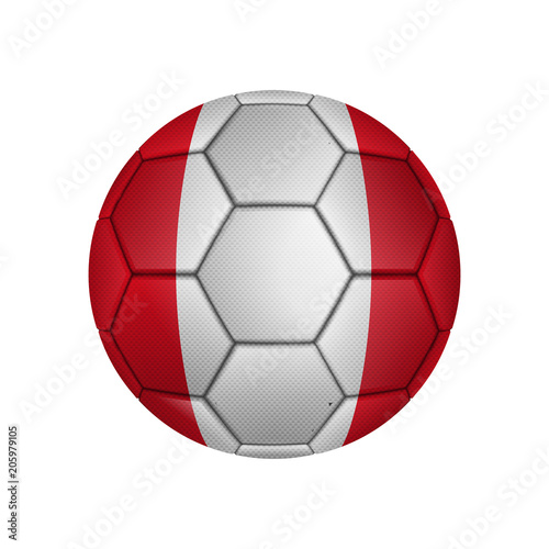 illustration of realistic soccer ball painted in the national flag of Peru for mobile concept and web apps. Illustration of national soccer ball can be used for web and mobile
