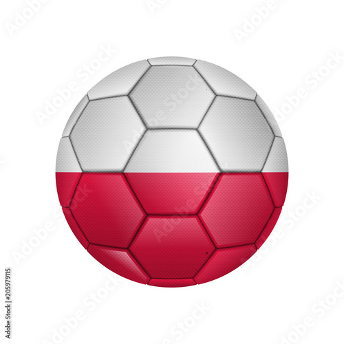 illustration of realistic soccer ball painted in the national flag of Poland for mobile concept and web apps. Illustration of national soccer ball can be used for web and mobile