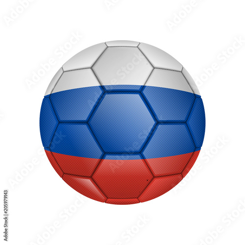 illustration of realistic soccer ball painted in the national flag of Russia for mobile concept and web apps. Illustration of national soccer ball can be used for web and mobile