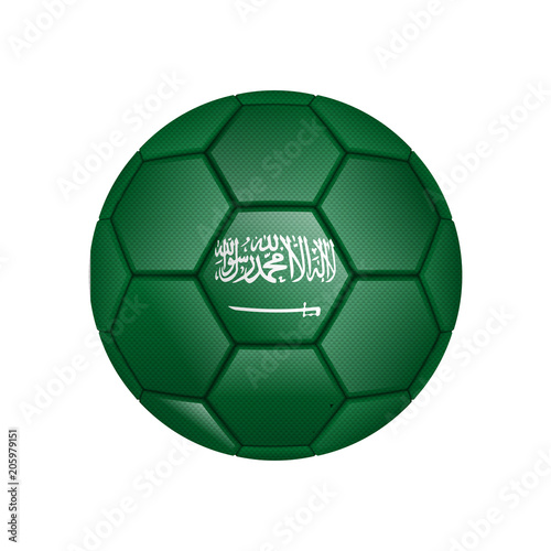 illustration of realistic soccer ball painted in the national flag of Saudi_Arabia for mobile concept and web apps. Illustration of national soccer ball can used for web and mobile