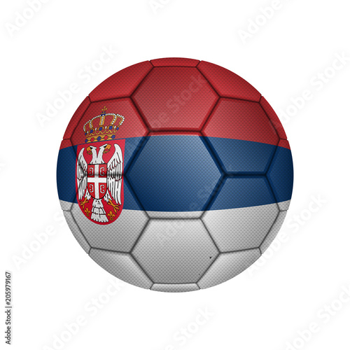 illustration of realistic soccer ball painted in the national flag of Serbia for mobile concept and web apps. Illustration of national soccer ball can be used for web and mobile