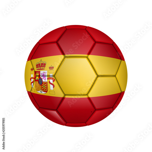 illustration of realistic soccer ball painted in the national flag of Spain for mobile concept and web apps. Illustration of national soccer ball can be used for web and mobile