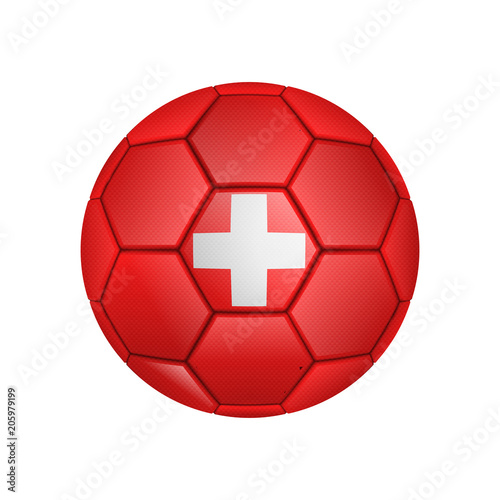 illustration of realistic soccer ball painted in the national flag of Switzerland for mobile concept and web apps. Illustration of national soccer ball can used for web and mobile