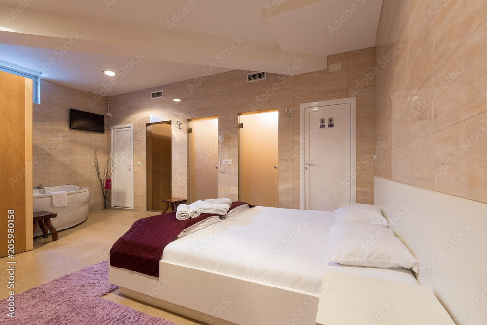 Interior of a modern luxury hotel bedroom Interior of a modern luxury hotel bedroom