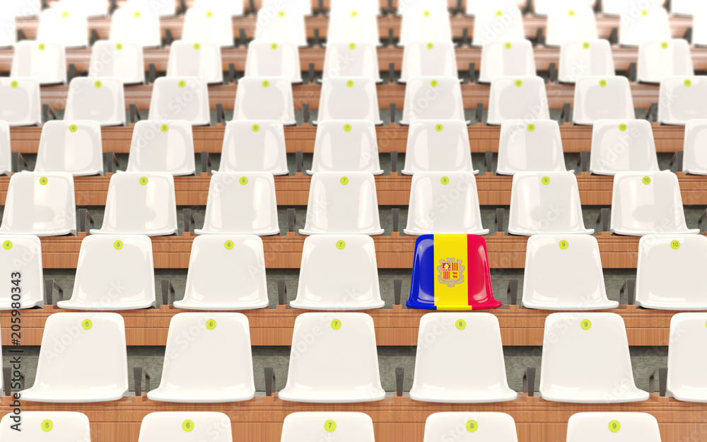Fototapeta premium Stadium seat with flag of andorra