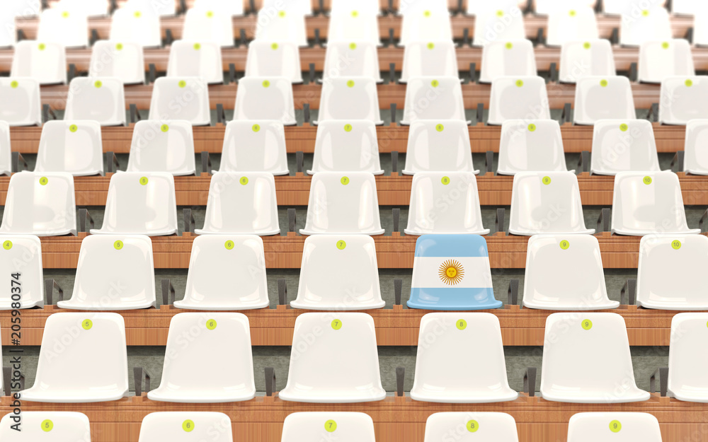 Obraz premium Stadium seat with flag of argentina