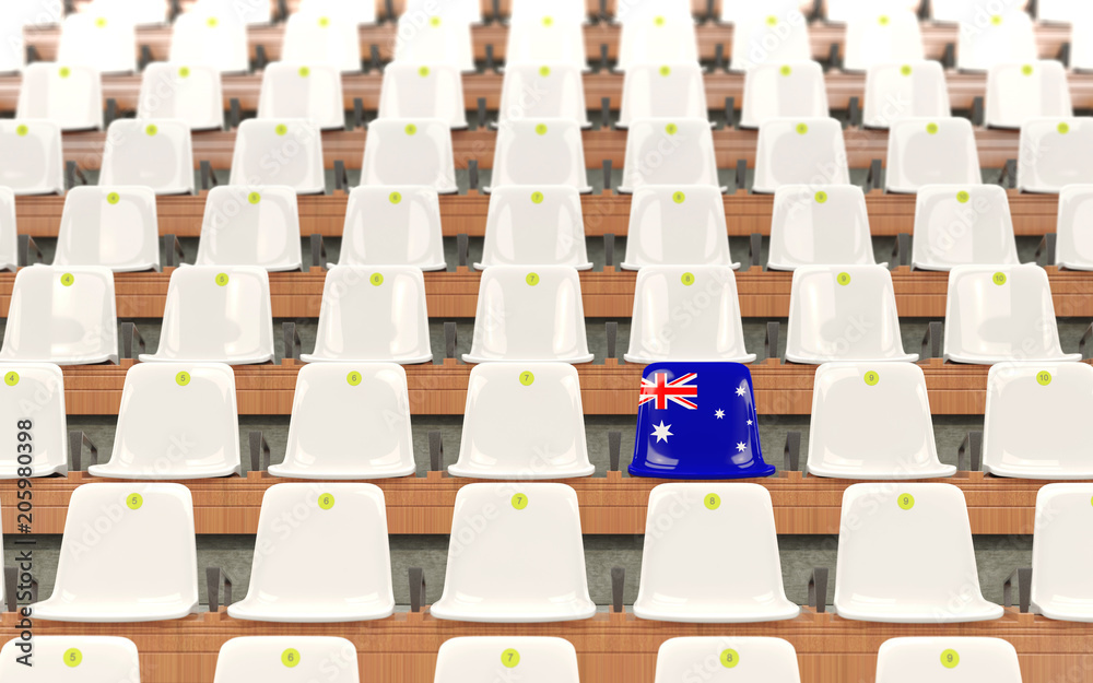 Fototapeta premium Stadium seat with flag of australia