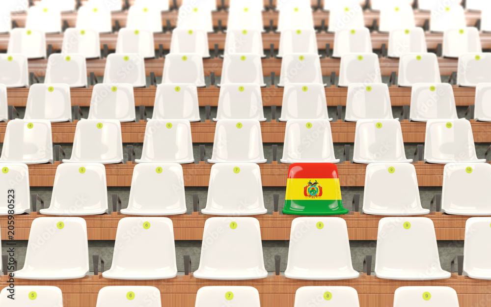 Fototapeta premium Stadium seat with flag of bolivia