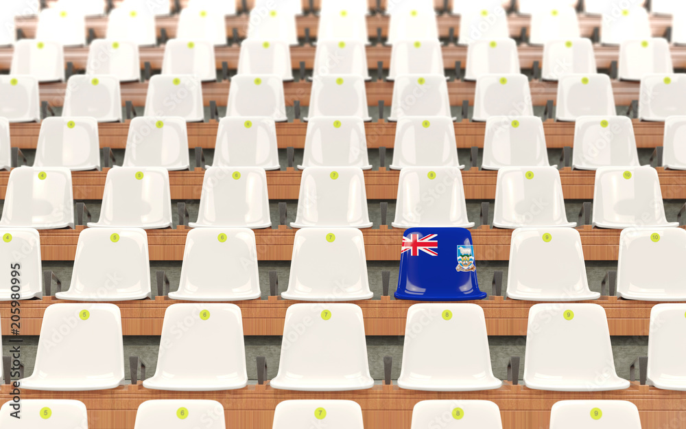 Fototapeta premium Stadium seat with flag of falkland islands