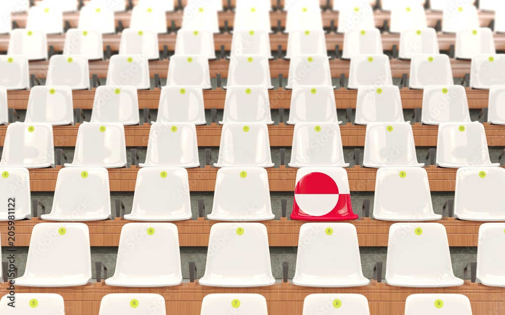 Fototapeta premium Stadium seat with flag of greenland