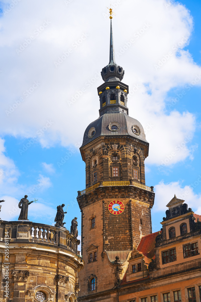 Fototapeta premium Hausmannsturm tower in Dresden Germany
