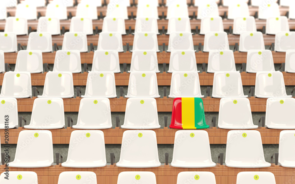 Fototapeta premium Stadium seat with flag of guinea