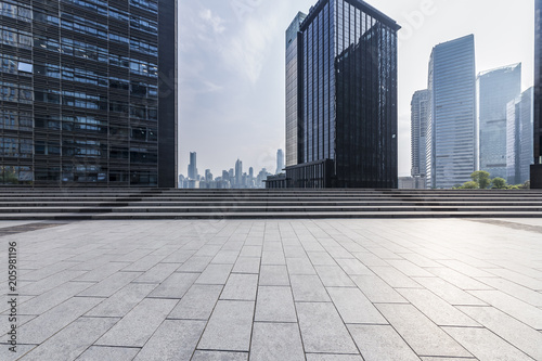 Wallpaper Mural Empty floor with modern business office building Torontodigital.ca