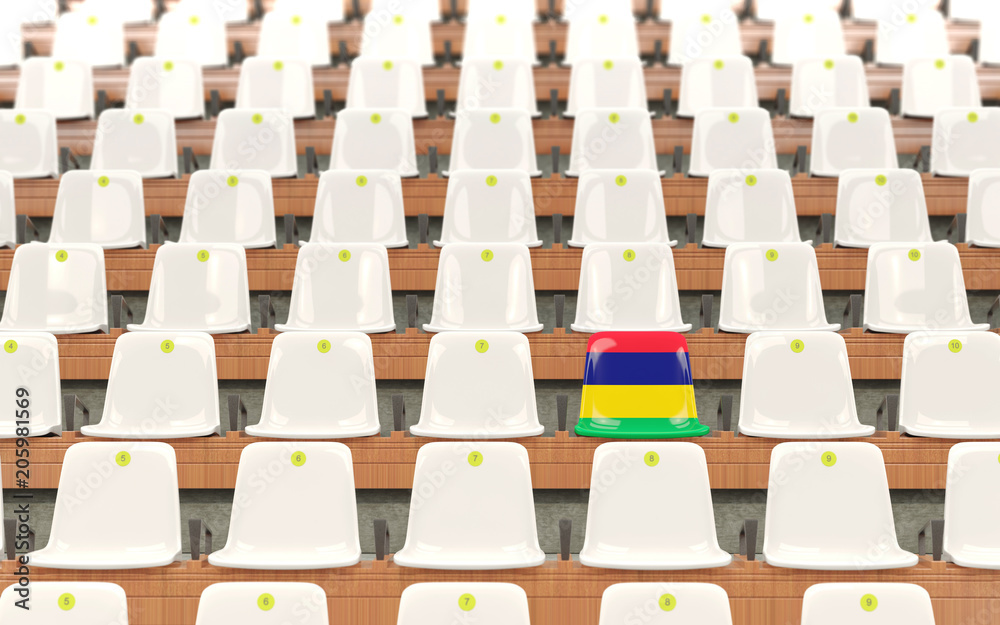 Fototapeta premium Stadium seat with flag of mauritius