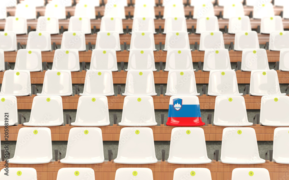 Obraz premium Stadium seat with flag of slovenia