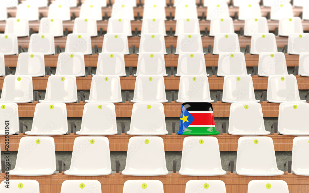 Fototapeta premium Stadium seat with flag of south sudan
