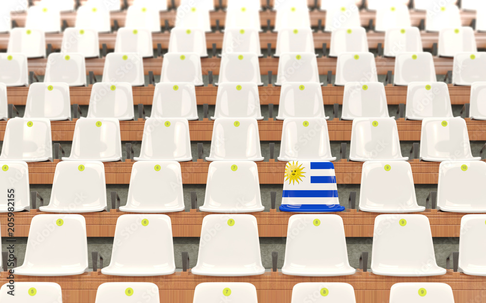 Fototapeta premium Stadium seat with flag of uruguay