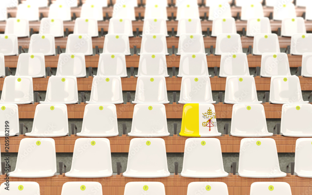 Fototapeta premium Stadium seat with flag of vatican city
