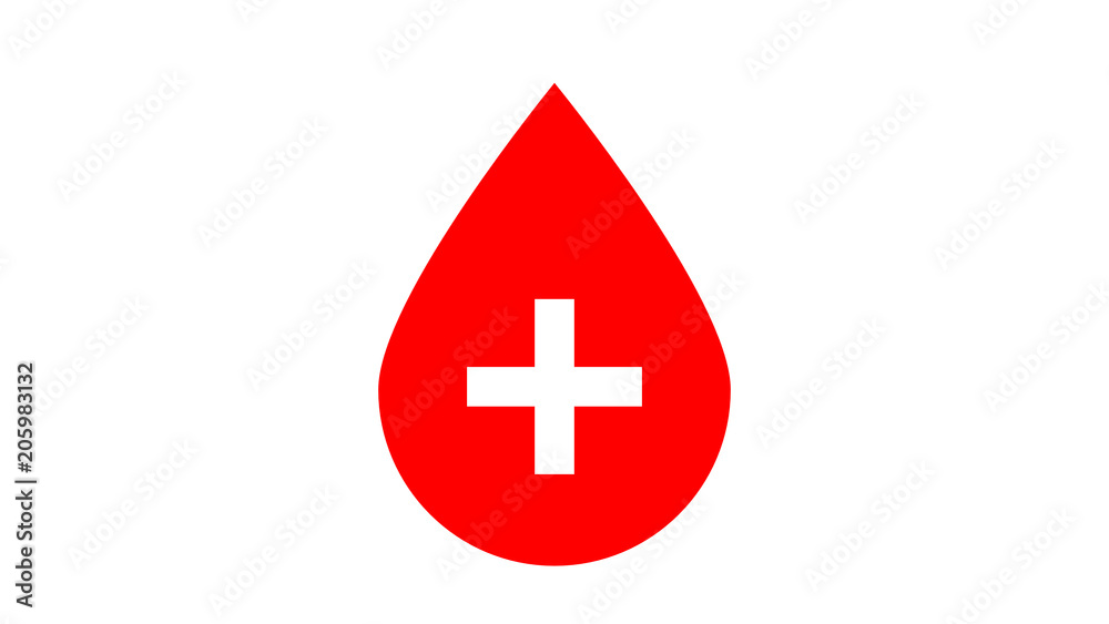 World Blood Donor Day, June 14. Red Blood drop with white cross sign. World Blood Donor Day, June 14. Red Blood drop with white cross sign.