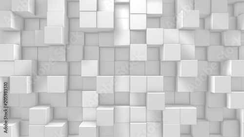 White 3D cube render geometric pattern graphic background