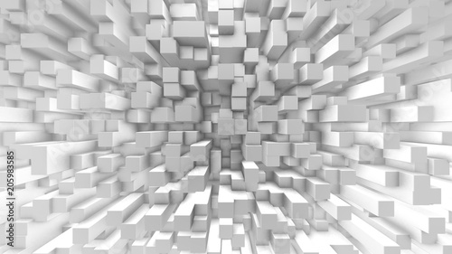 White 3D cube render geometric pattern graphic background