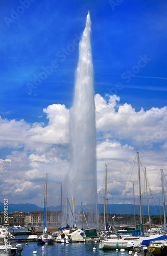 Geneva Geneve lake water Jet D'eau Switzerland