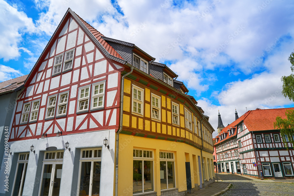 Nordhausen downtown facades in Thuringia Germany