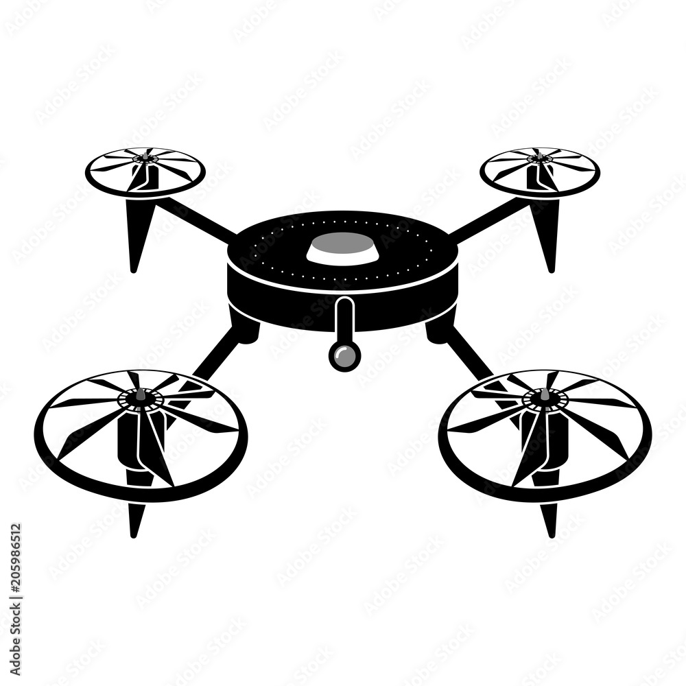 Drone toy silhouette icon Drone toy silhouette icon