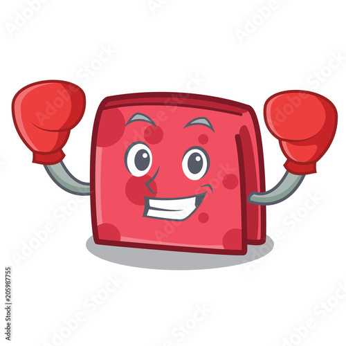 Boxing napkin character cartoon style