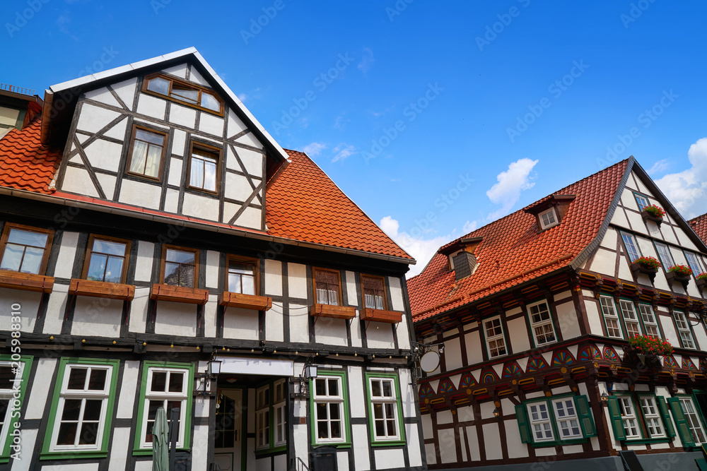 Stolberg facades in Harz mountains Germany