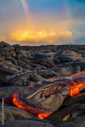 Fotografi Hot lava on the Big Island of Hawaii