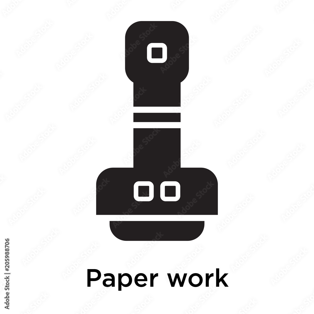 Paper work icon isolated on white background Paper work icon isolated on white background