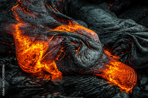Canvas Print Hot lava on the Big Island of Hawaii