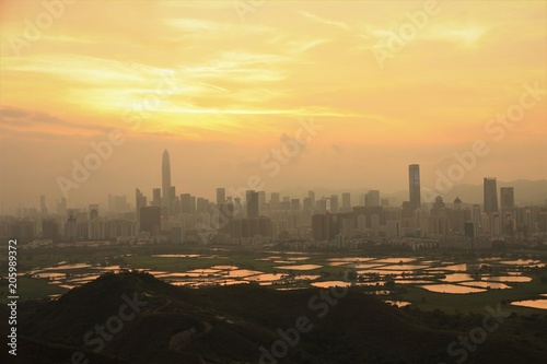 Silhouette of Shenzhen   s Skyline