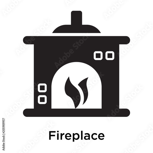 Fireplace icon isolated on white background
