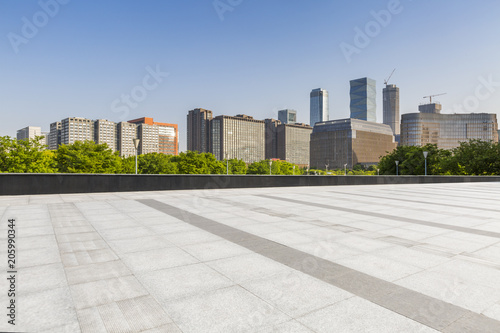 Empty Road with modern business office building © MyCreative