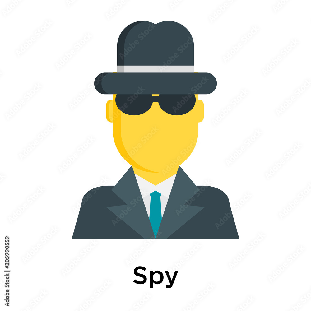 Spy icon isolated on white background