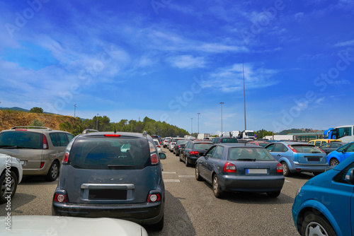 Traffic jam with stopped cars © lunamarina