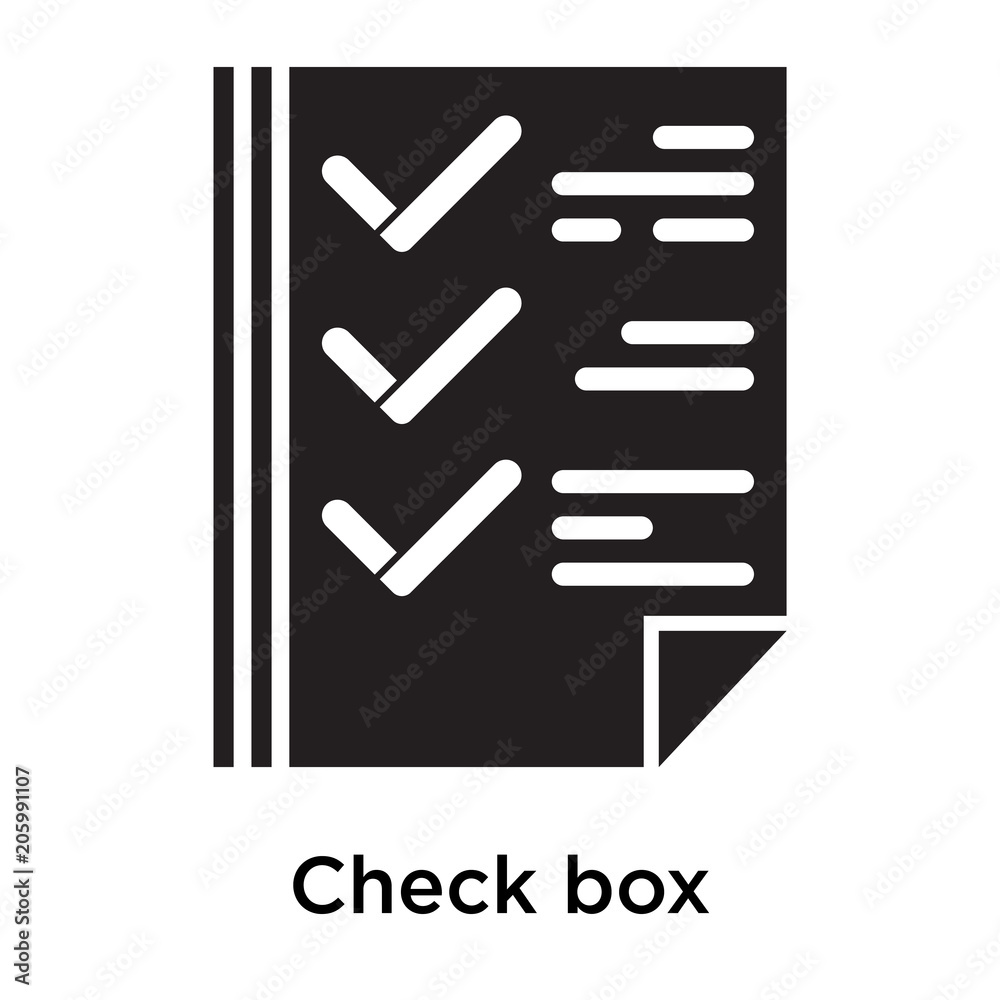 Check box icon isolated on white background Check box icon isolated on white background