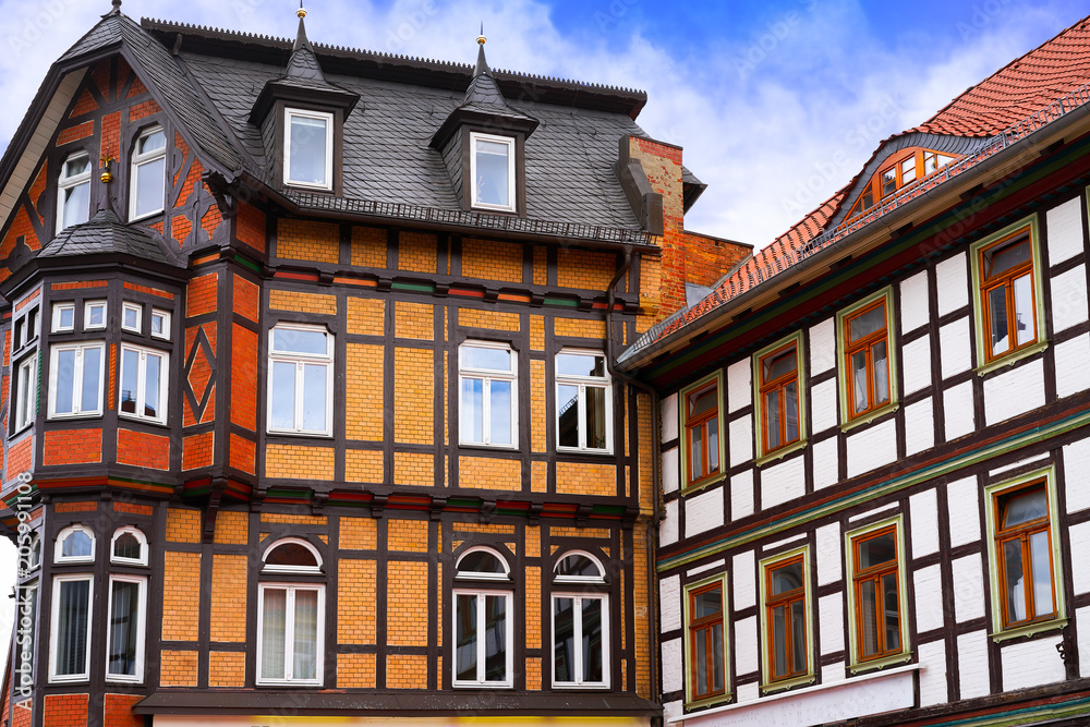 Wernigerode facades in Harz Germany Saxony Wernigerode facades in Harz Germany Saxony