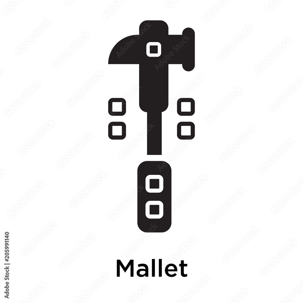 Mallet icon isolated on white background Mallet icon isolated on white background