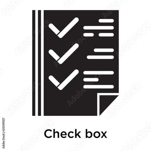 Check box icon isolated on white background