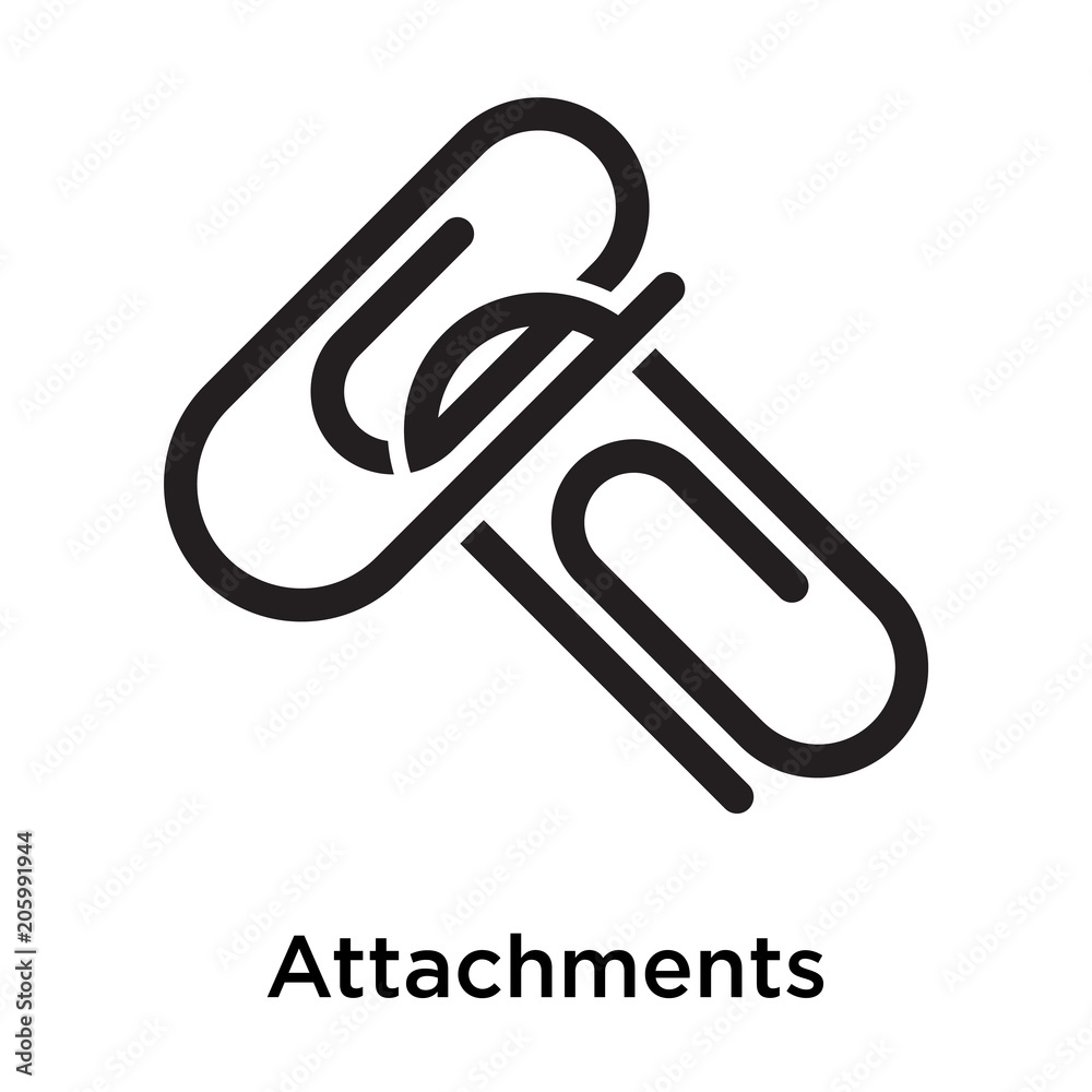 Attachments icon isolated on white background Attachments icon isolated on white background