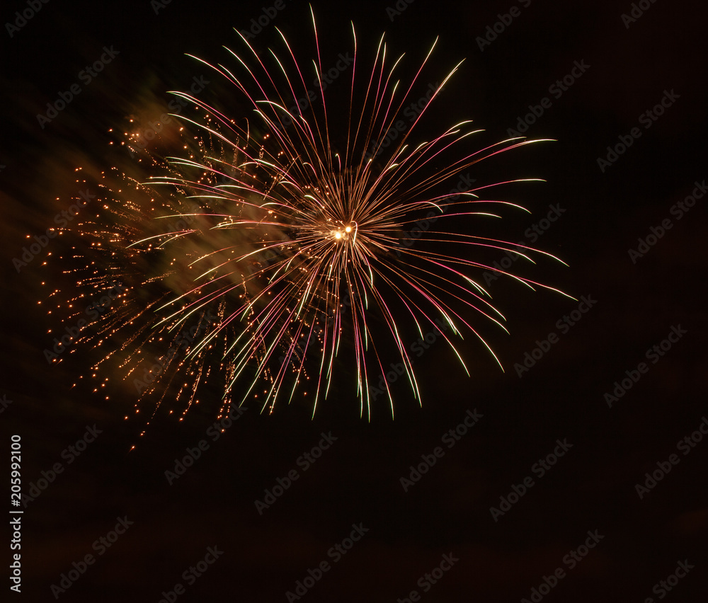 Closeup of isolated fireworks for compositing Closeup of isolated fireworks for compositing