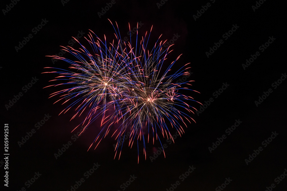 Closeup of isolated fireworks for compositing Closeup of isolated fireworks for compositing