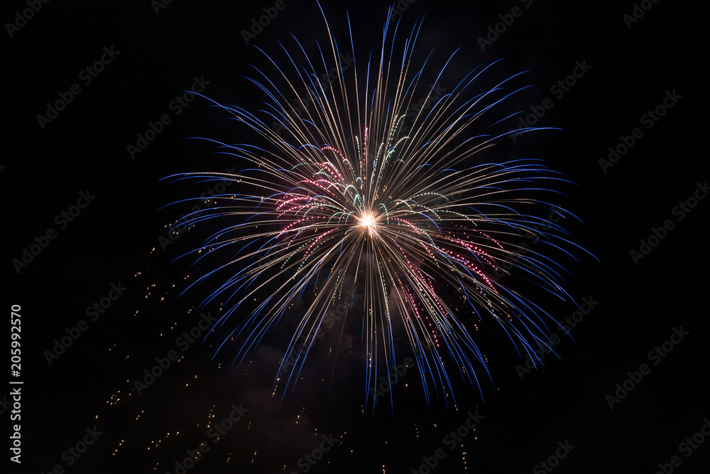 Closeup of isolated fireworks for compositing Closeup of isolated fireworks for compositing