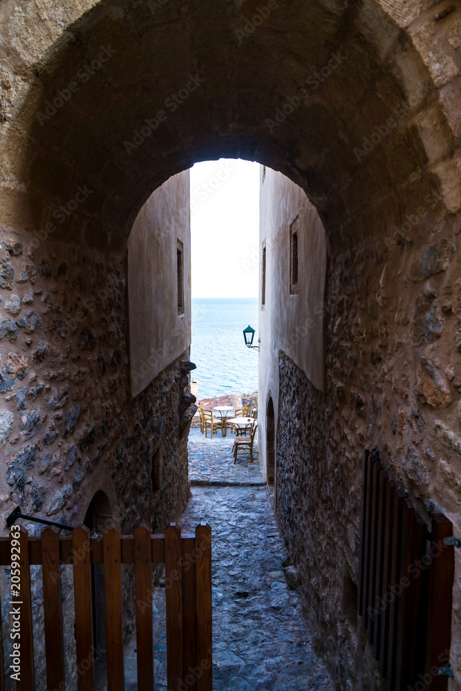 Fototapeta premium Gateway to the ocean. Monemvasia