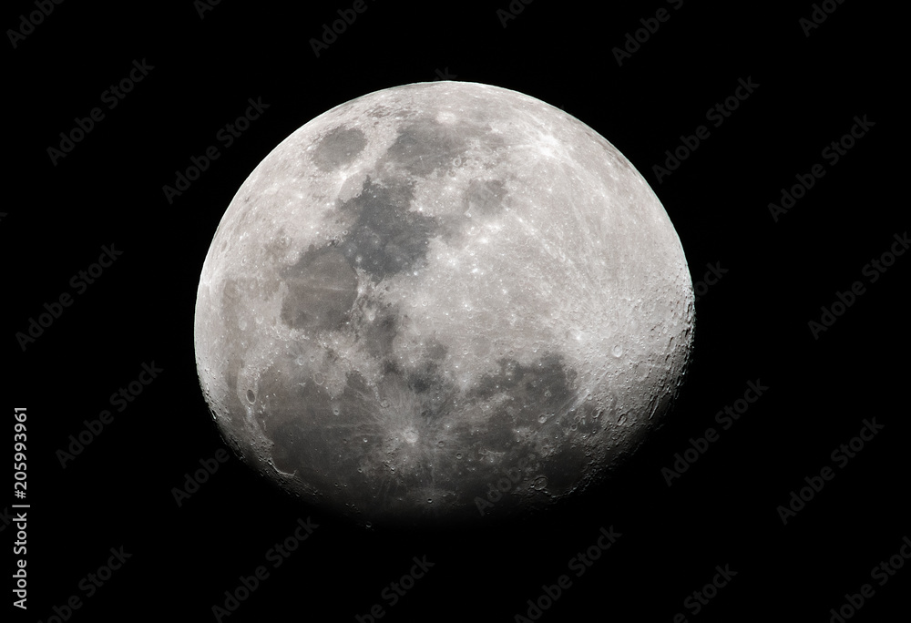 Detail of moon, Waxing gibbous 86%, Half moon background. Detail of moon, Waxing gibbous 86%, Half moon background.