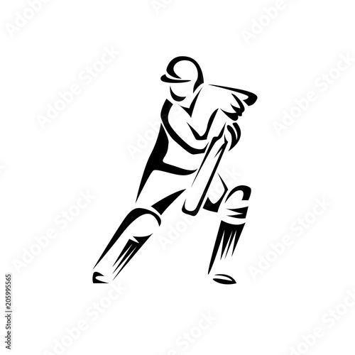 Cricket sport vector logo design template