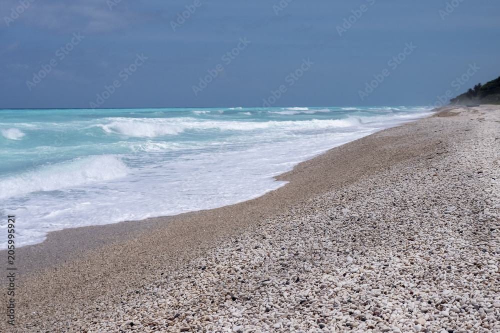 Beach of white pebbles Beach of white pebbles